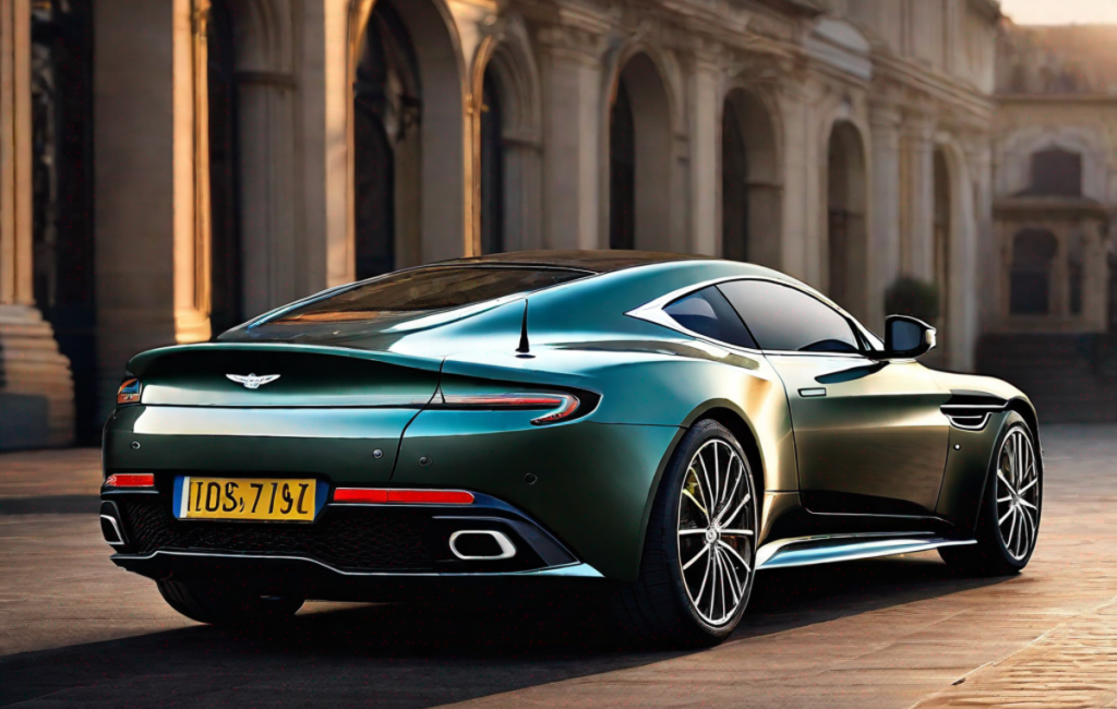 'Aston Martin DB12, symbole du luxe automobiliste, en pleine route'