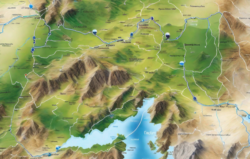 Carte de l'Autriche avec des marqueurs sur 12 sites touristiques