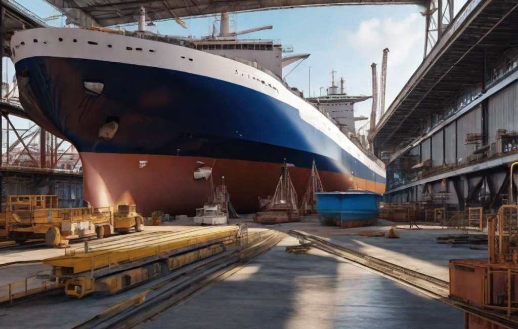 Vue panoramique des chantiers navals de Saint-Nazaire en 2023