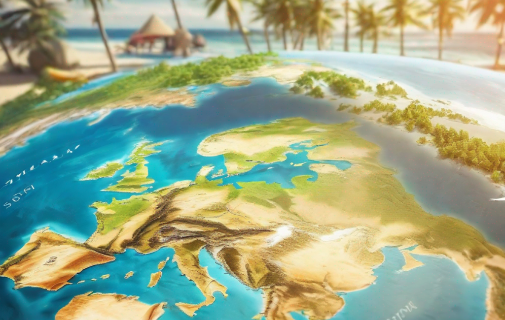 Carte du monde avec destinations estivales populaires en 2023