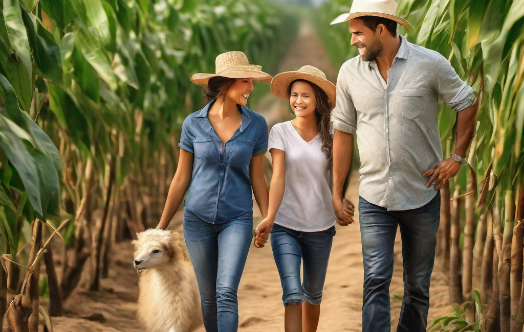 Famille profitant d'activités agrotouristiques