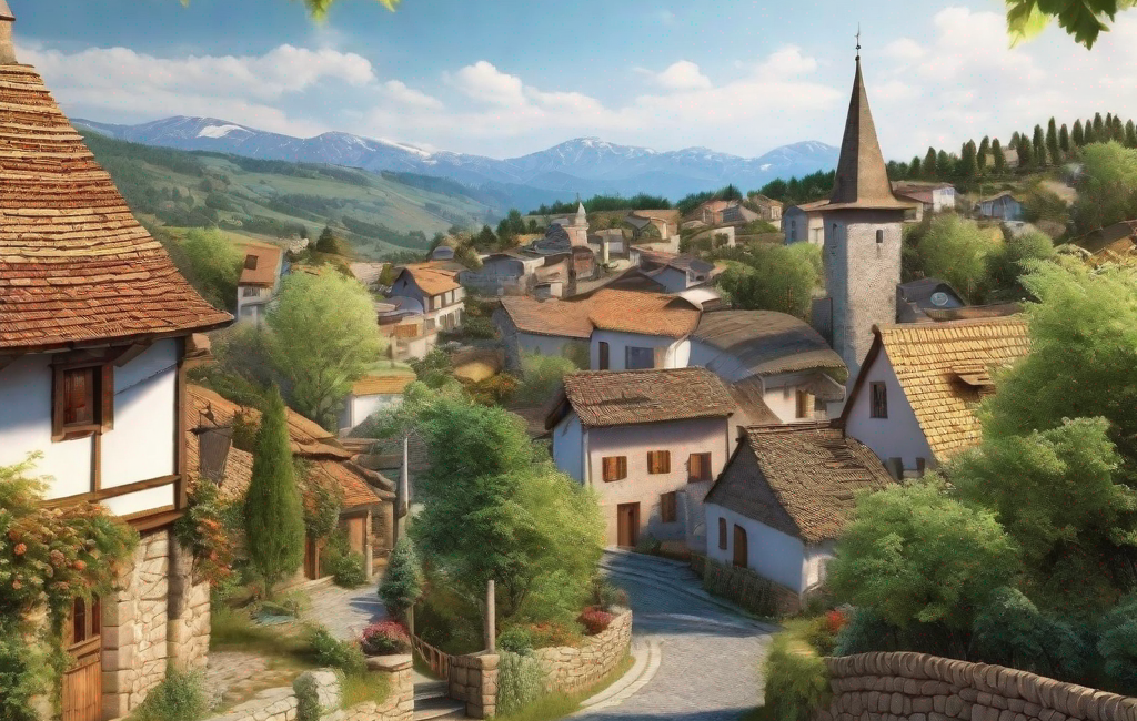 Vue panoramique du village pittoresque de Saussan