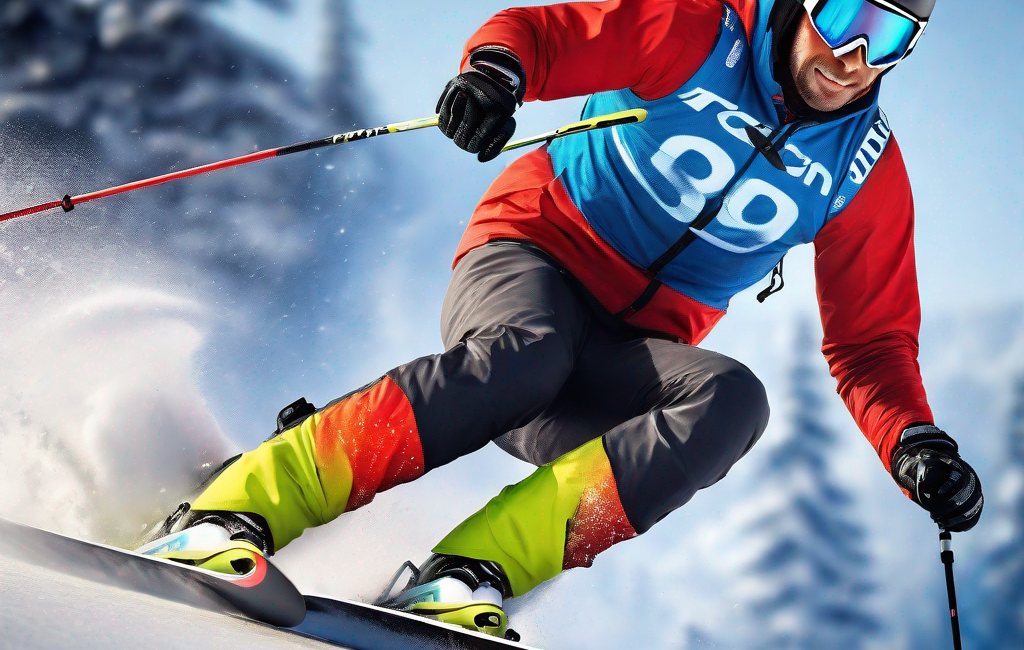 Skieur professionnel en action