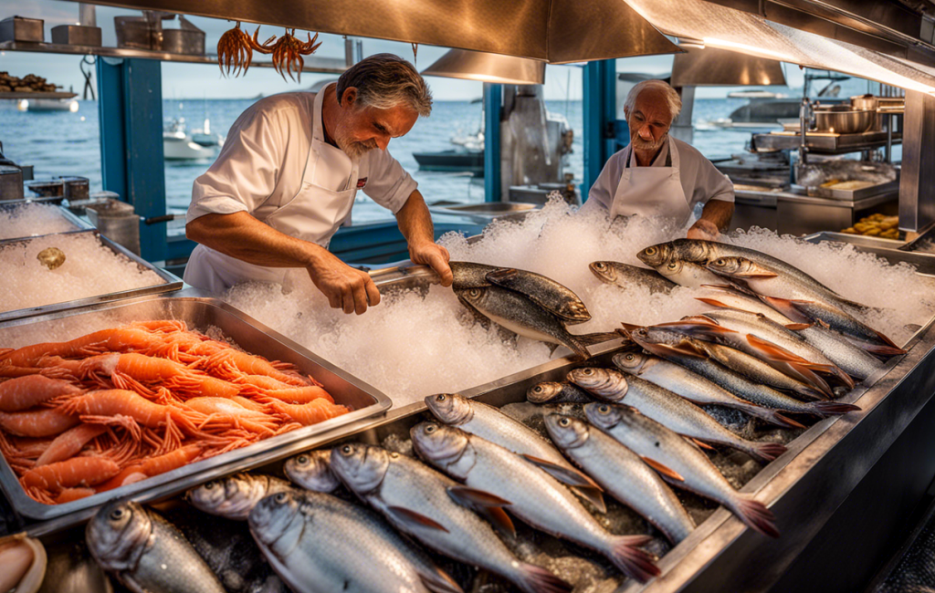 Étal de poissons frais à Montpellier