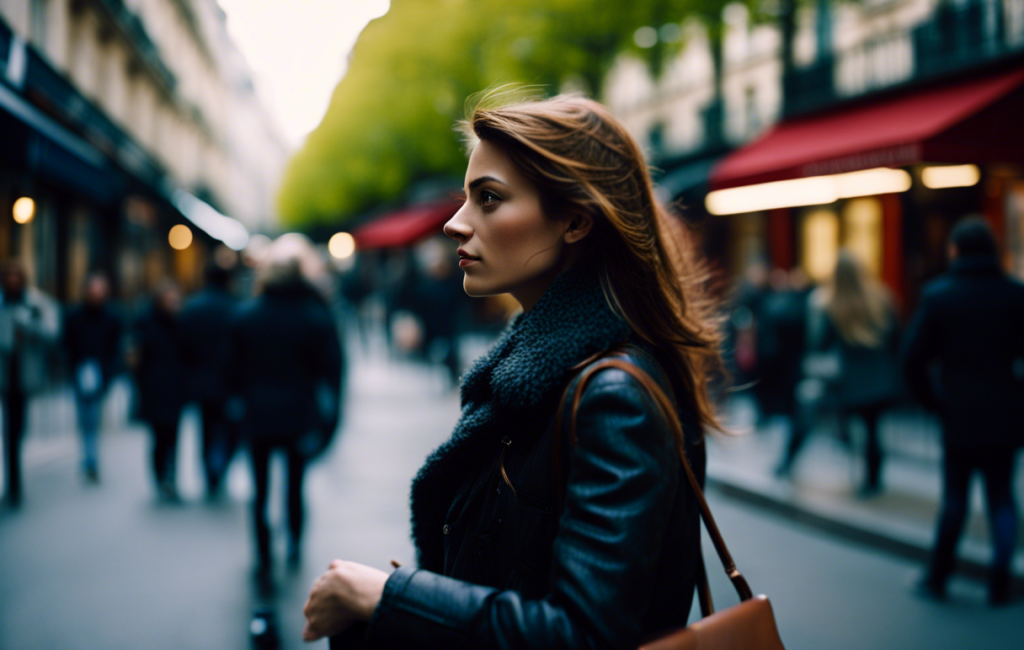 Une femme explore une rue parisienne animée