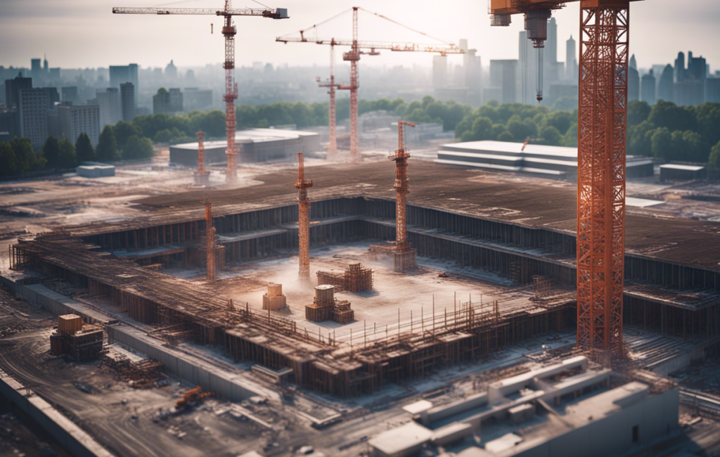 Vue d'un chantier moderne symbolisant le progrès