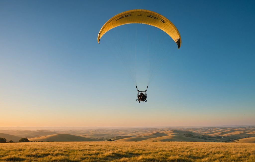Vol en paramoteur au-dessus des paysages variés